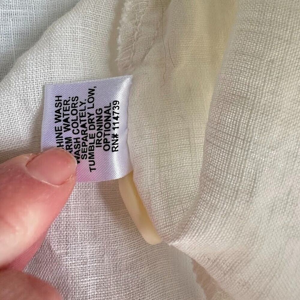Flax Size P Petite 100% Linen Button Front Boxy T… - image 6